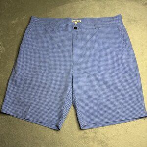 Peter Millar Shorts Men 38 Shackelford Performance Hybrid Golf Gingham 9” Blue